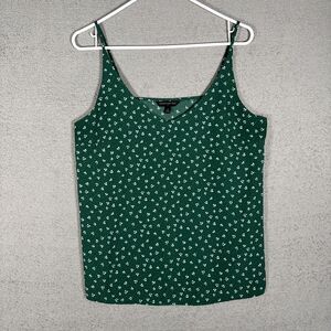 Banana Republic Women’s Size M‎ Tank Top Cami Green Floral Loose Fit Floral AOP
